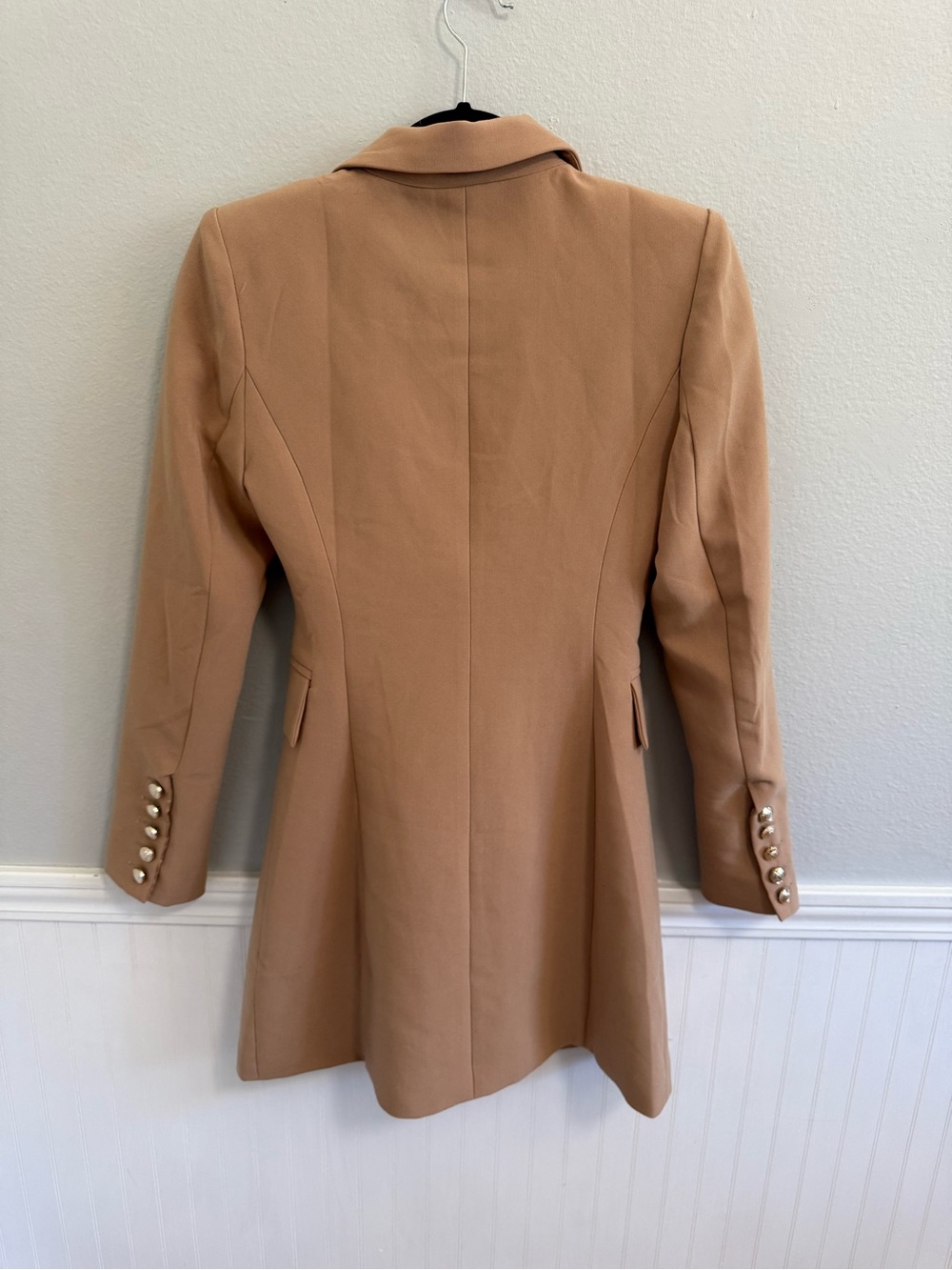 Lulu's Camel Double-Breasted Tailored Blazer - Picture 8 of 9